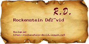 Rockenstein Dávid névjegykártya